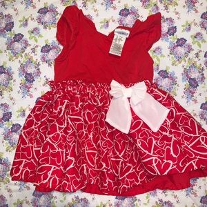 Size 24 month girls red heart dress